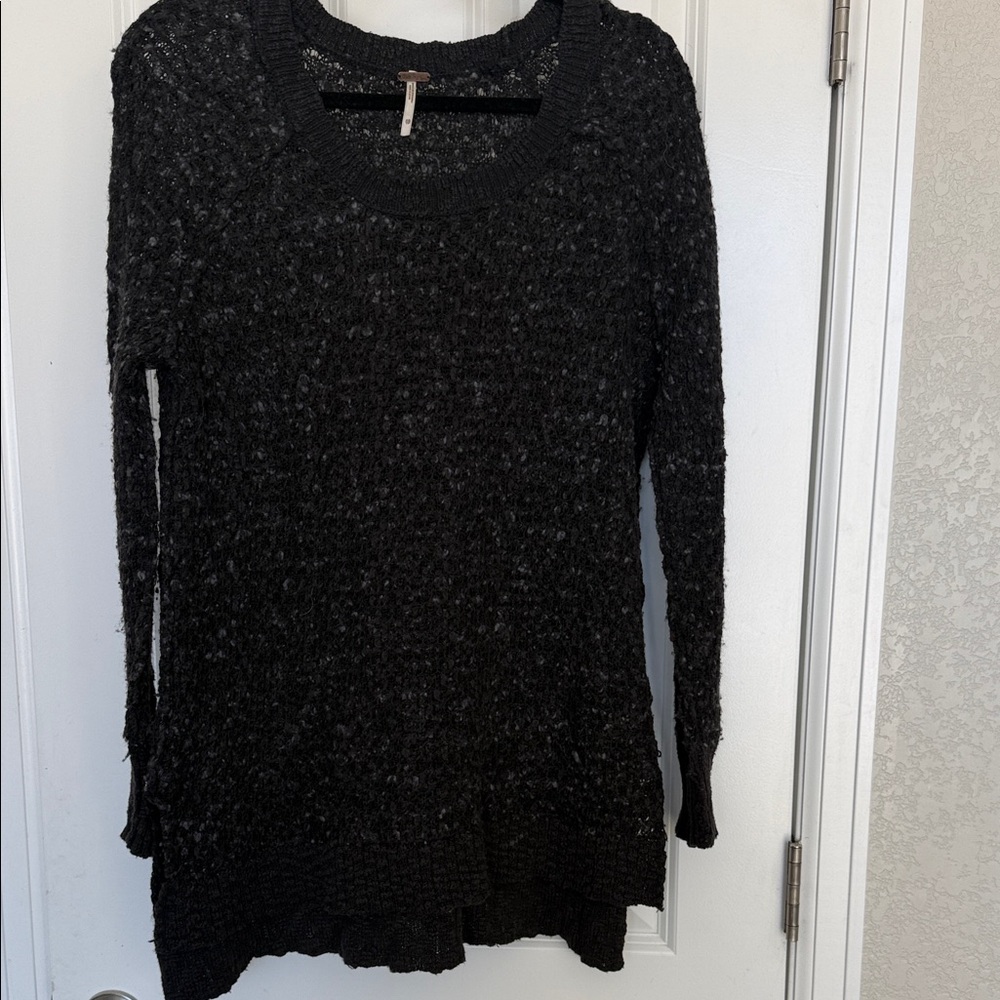 Free People Charcoal Knit Sweater